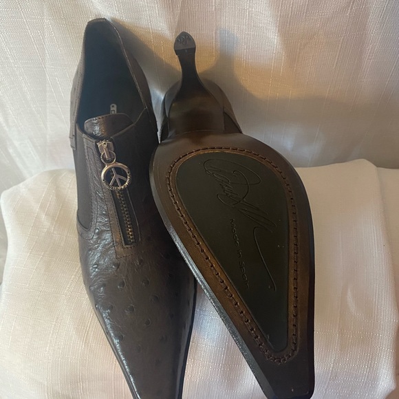 NWOB Donald J Pliner Leather Brown Ankle Boots - Picture 4 of 9